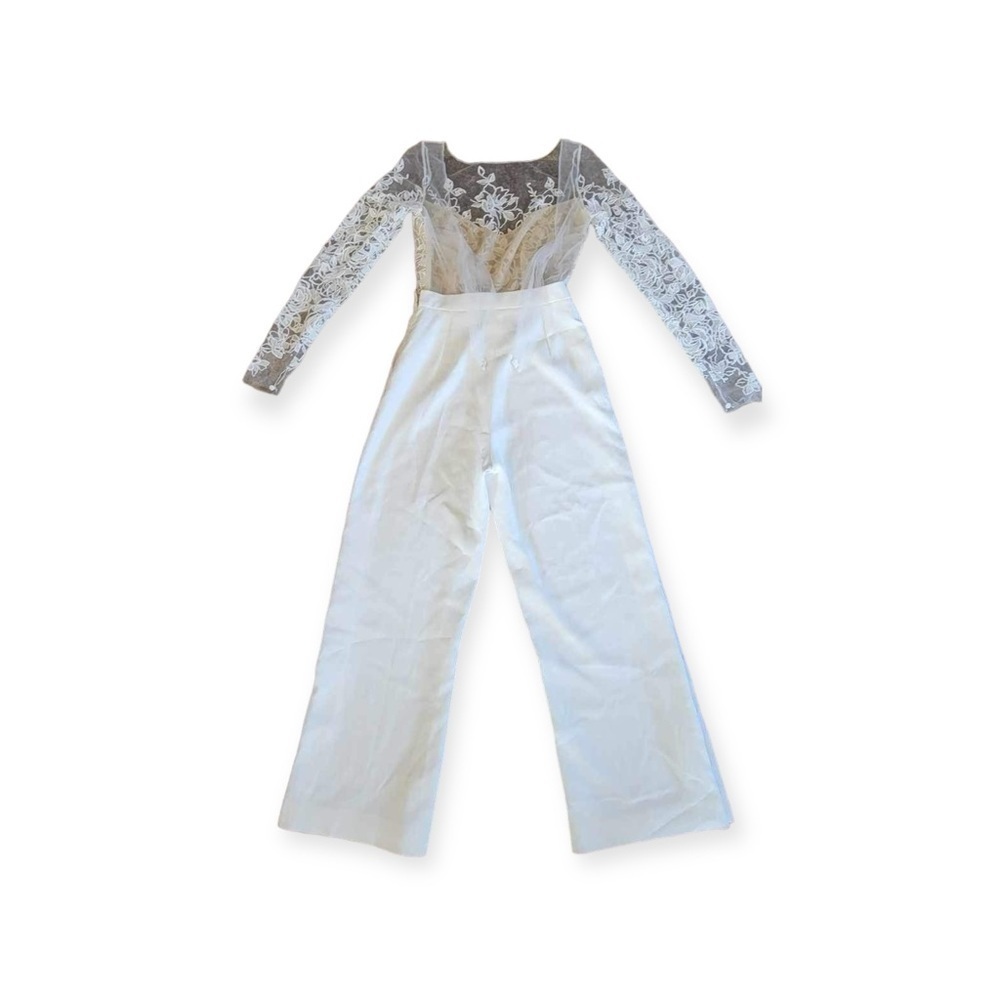 Rime Arodaky Braham embroidered jumpsuit white sz 34 / small new nwt